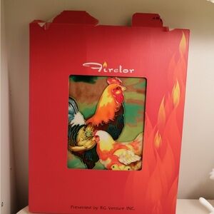 Firelor Colorful Rooster glass wall hanging kitschy farmhouse decor cottage